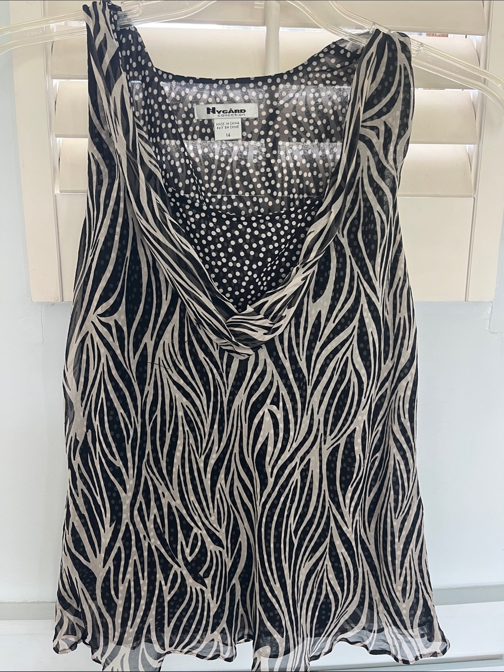 NY&C Black & Ivory Patterned V-Neck Sleeveless Camisole